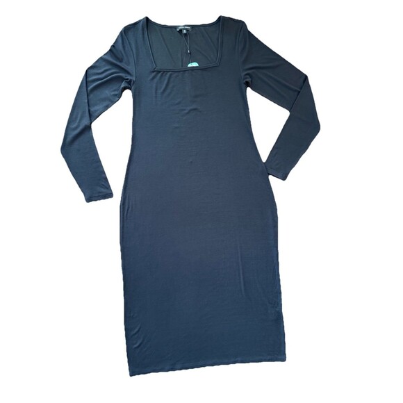 Universal Standard Black Modal Long Sleeve Square Neck Stretch Dress XS NWT Eco - Picture 5 of 9